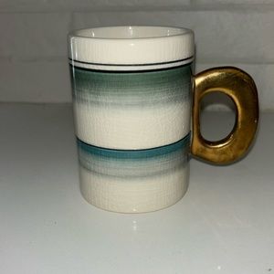 Anthropologie Fliff Carr “High As The Moon” Gold Handled Cup 4". Excellent cond.